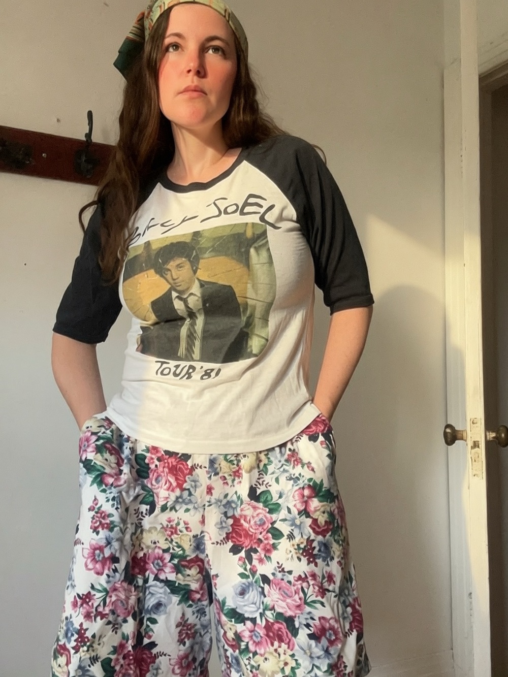 Billy Joel Glass Houses Tour '81 True Vintage Black and White Raglan Shirt